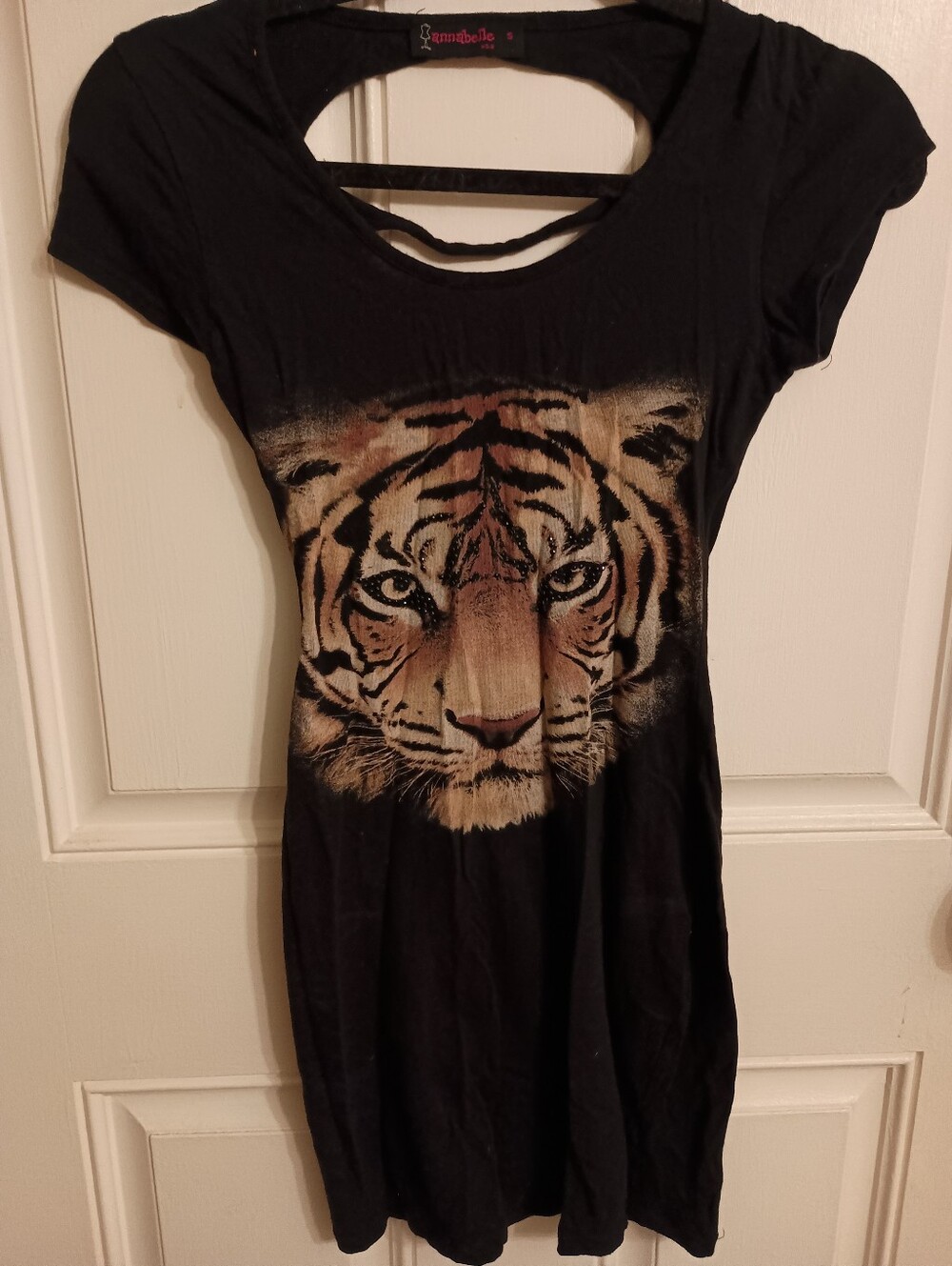 Sexy Black Tiger Bodycon Mini Dress Sz S